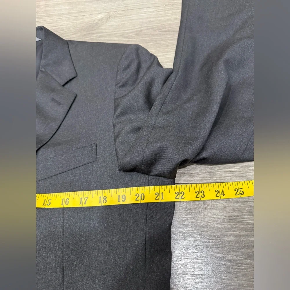 #2 Canali Modern Fit Pure Wool Brown Label 13220 Two Button Dark Gray Blazer 42R